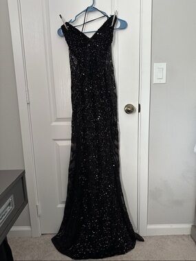 Fashion Nova Black Sequin Prom Dress